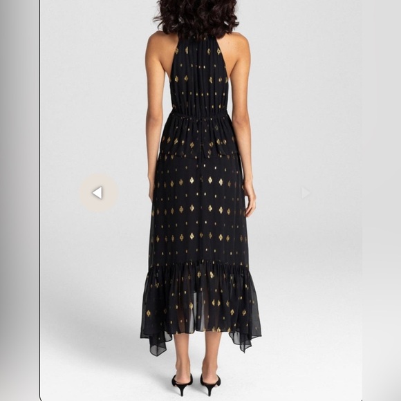 A.L.C. Rosa silk halter dress in black and gold. Size 4. Excellent condition. - Picture 2 of 9